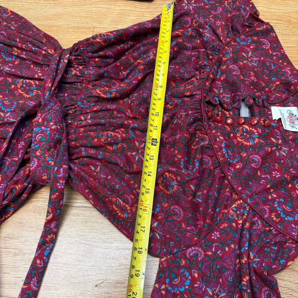 Lanz Dress Small Floral Prairie Long Sleeve Boho Cottagecore Western Vintage 70s - Picture 6 of 14